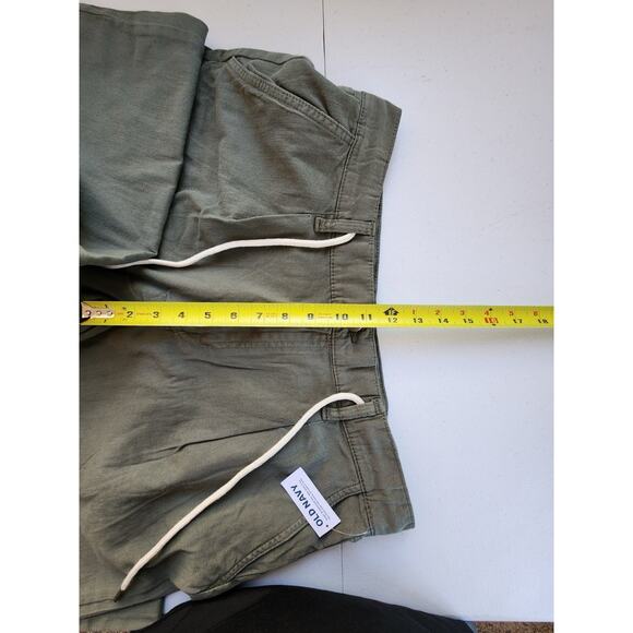 Old Navy Drapey Drawcord Wide Leg Pants Womens Size 12 Petite Green Cotton Boho - Picture 9 of 16